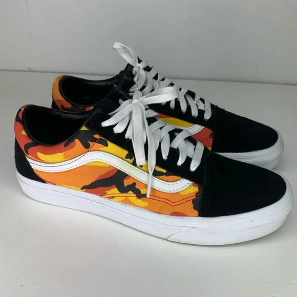 Orange and hot sale yellow camo vans
